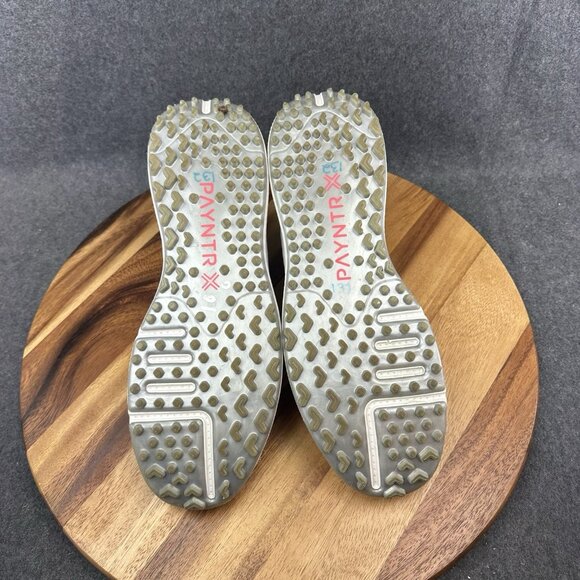 Payntr X 003 Spikeless Golf Shoes Mens 10.5 White Silver Leather Performance - Picture 10 of 12